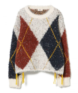 アーガイル柄 シャギー ニット