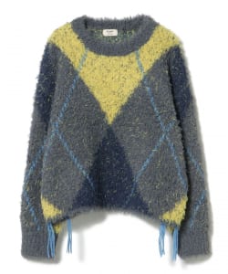 アーガイル柄 シャギー ニット