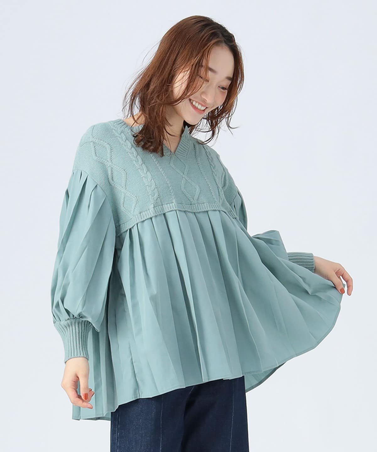 ★TV衣装★　BEAMS HEART　プルオーバー BEAMS HEART（ビームス ハート）ニット コンビ異素材 プルオーバー