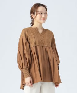 ニット コンビ異素材 プルオーバー
