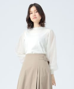 袖 オーガンジー プルオーバー