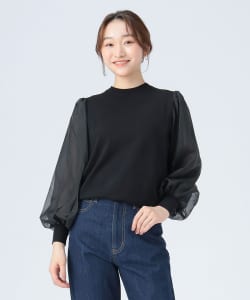 袖 オーガンジー プルオーバー