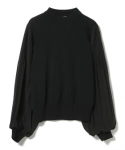 袖プリーツ ニットプルオーバー