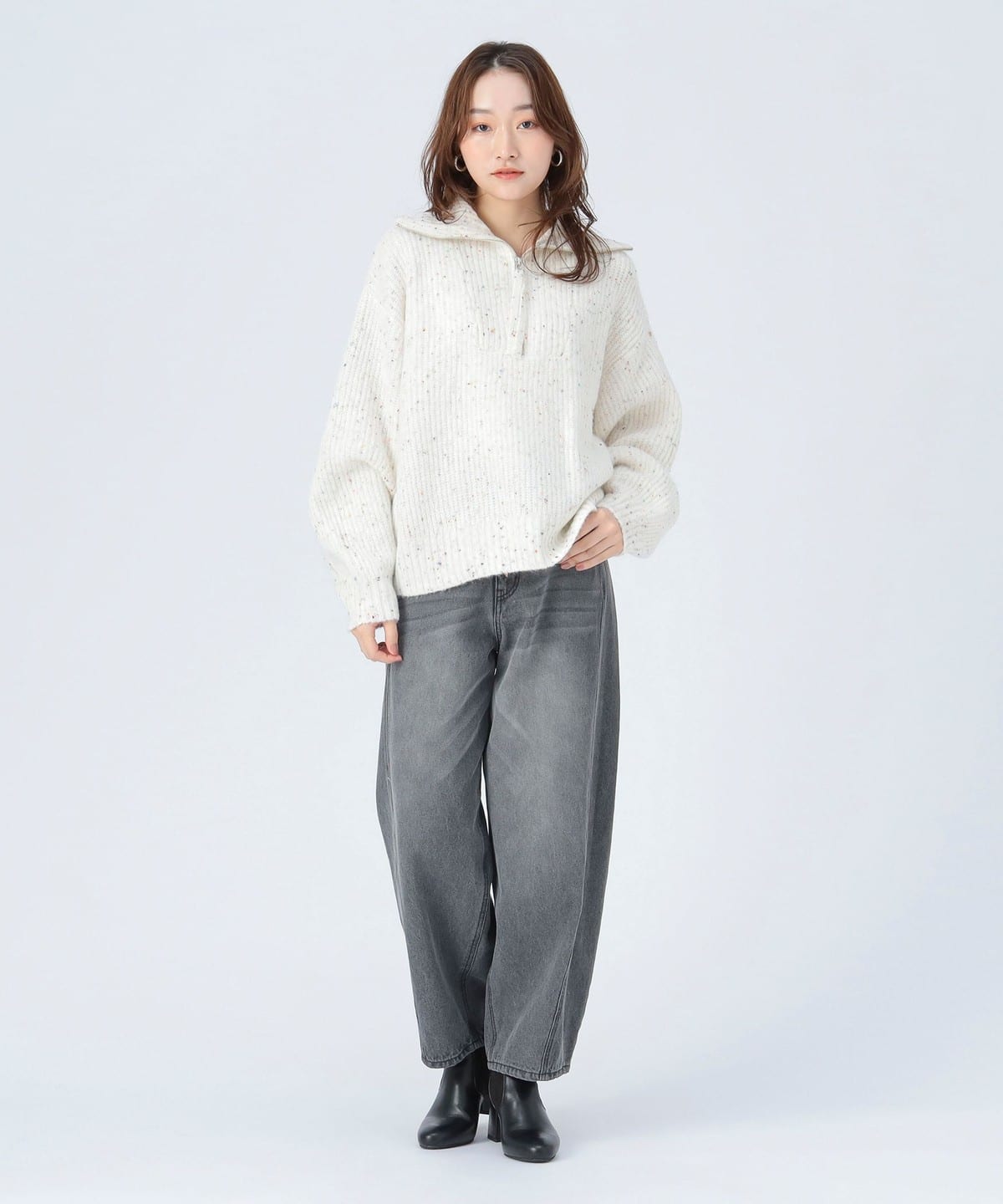 BEAMS HEART（ビームス ハート）【1/22値下げ】ハーフジップ ニット