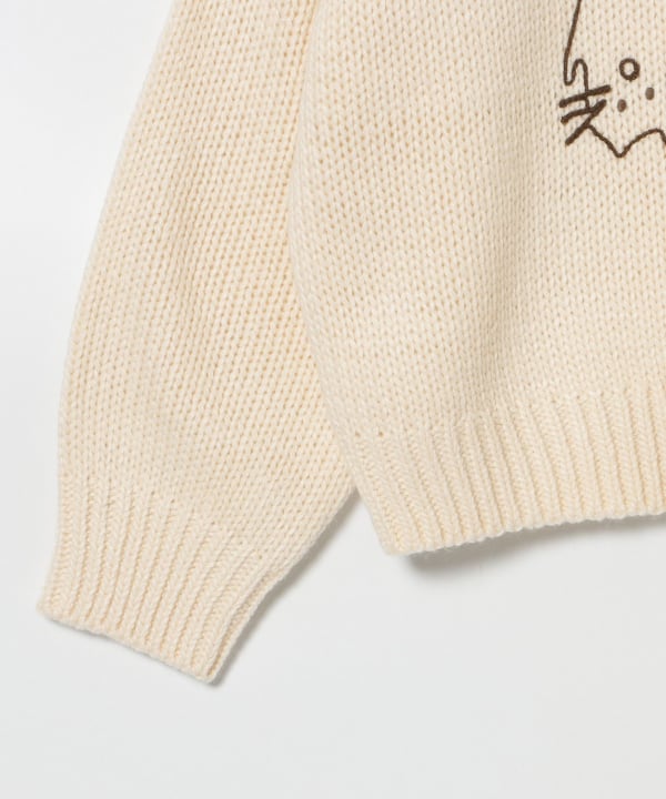 BEAMS HEART（ビームス ハート）アートネコ 刺繍 ニット プルオーバー