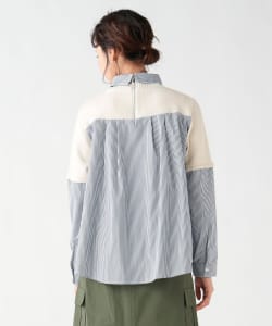 衿付き 異素材 プルオーバー