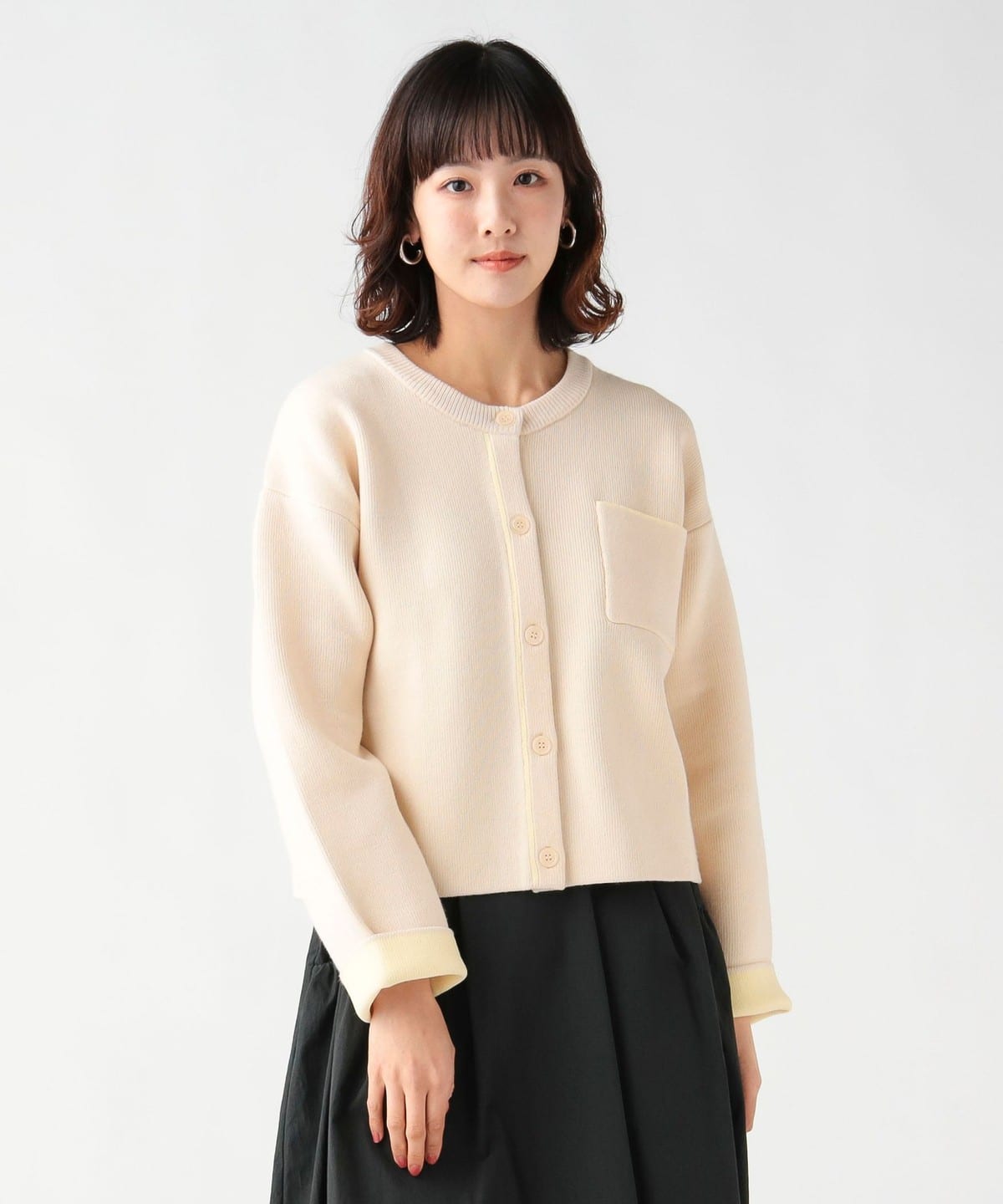 BEAMS コンバース トップス セーター バイカラー 新品未使用 BEAMS HEART（ビームス ハート）バイカラー ニット カーディガン