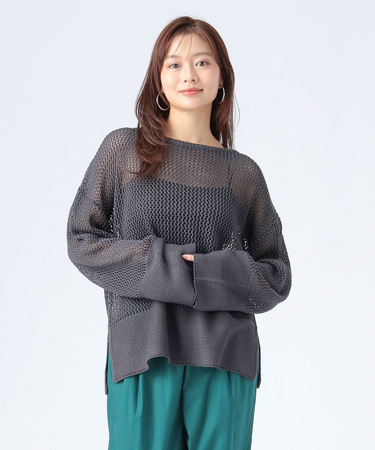 BEAMS HEART（ビームス ハート）メッシュ オーバー ニット（トップス 