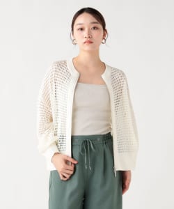 メッシュニット ジップ カーディガン