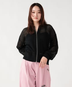メッシュニット ジップ カーディガン