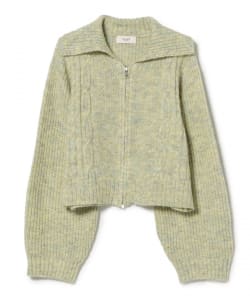 ビッグカラー ダブルジップ ニット