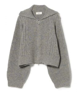 ビッグカラー ダブルジップ ニット