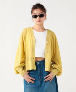 シアー Vネック ニットカーディガン