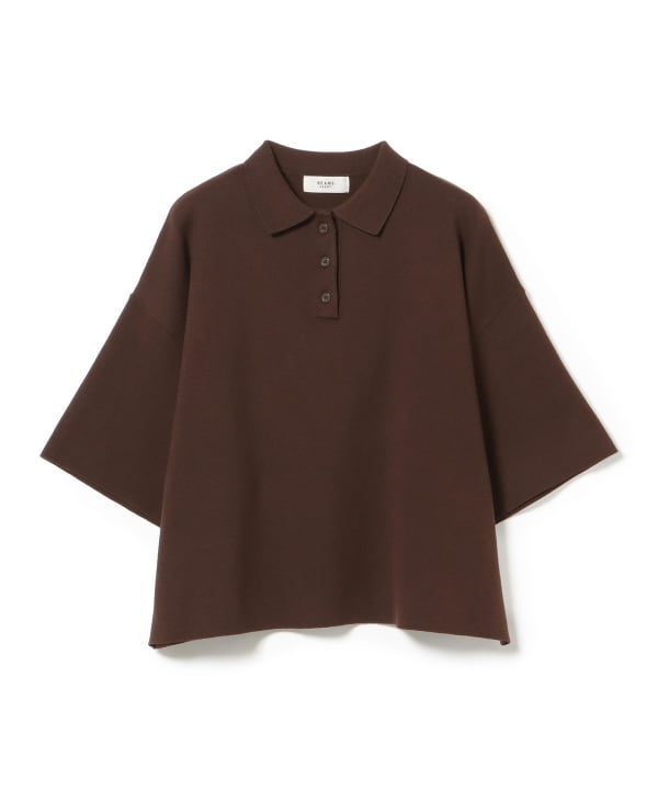 Knit polo shirt, half-sleeve pullover
