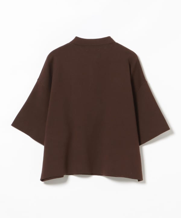 Knit polo shirt, half-sleeve pullover