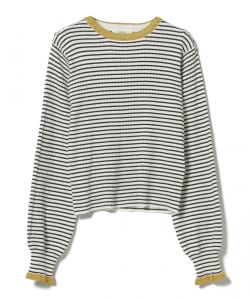 配色ラメフリル ニット プルオーバー