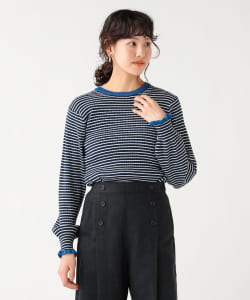 配色ラメフリル ニット プルオーバー