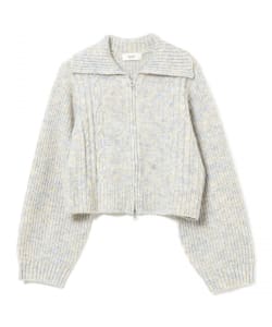 【10%OFFクーポン対象】ビッグカラー ダブルジップ ニット
