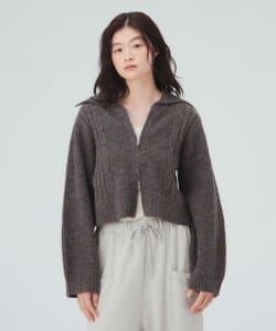 【10%OFFクーポン対象】ビッグカラー ダブルジップ ニット