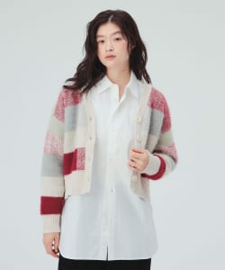 【10%OFFクーポン対象】チェック Vネック カーディガン