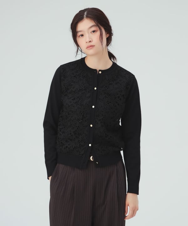 Front lace cardigan. A versatile piece perfect for everything from commuting to weekend outings. [H: 171cm]