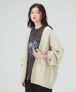 【10%OFFクーポン対象】ケーブル柄 着流し カーディガン