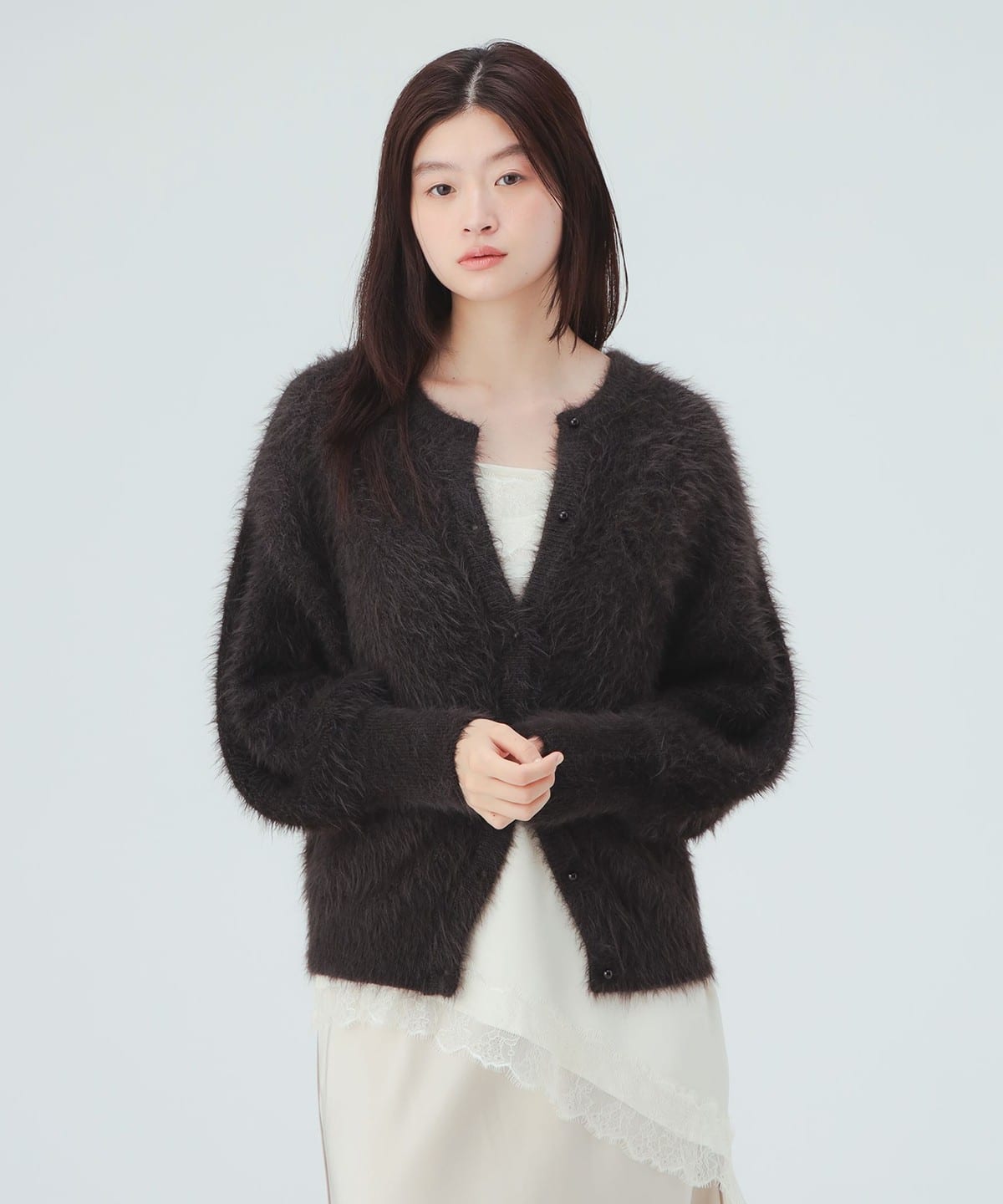 BEAMS HEART（ビームス ハート）シャギー ジャカード 2WAY ニット プル