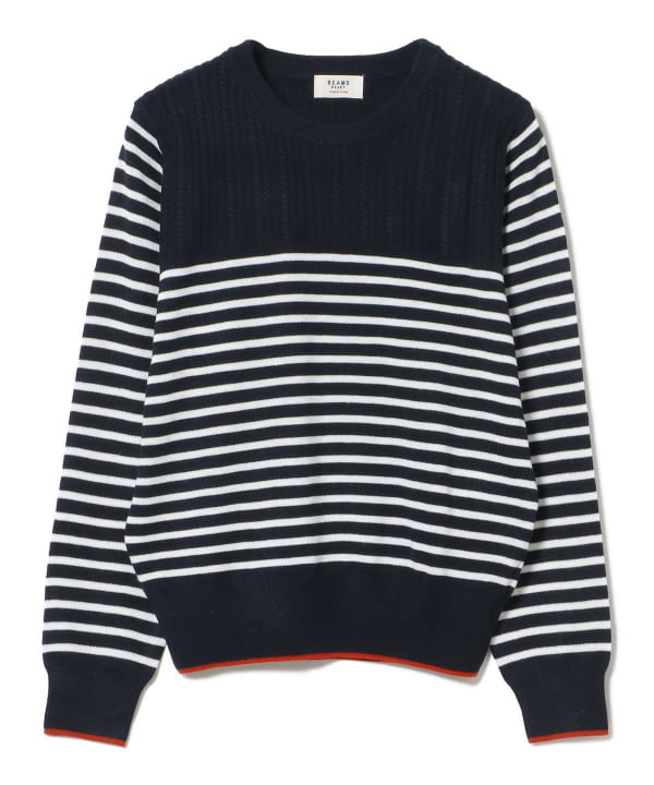 編地切替 ボーダー ニット
