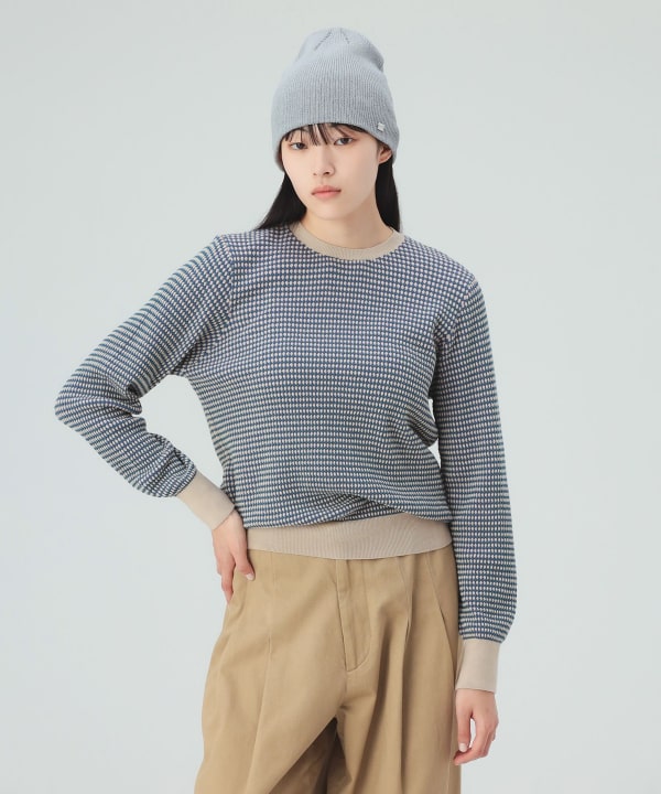 【10%OFFクーポン対象】変形編柄 ニット プルオーバー ロングシーズン着回せる優秀さ [H：169cm]