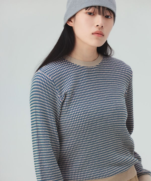 【10%OFFクーポン対象】変形編柄 ニット プルオーバー [H：169cm]