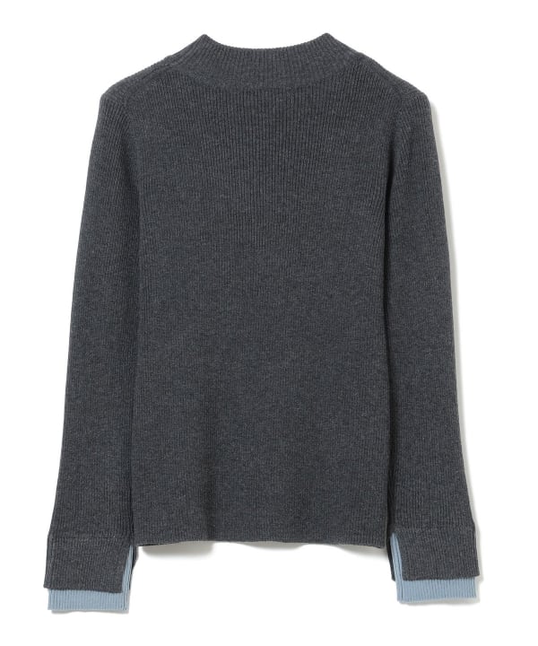 【10%OFFクーポン対象】スリット スリーブ ニット プルオーバー
