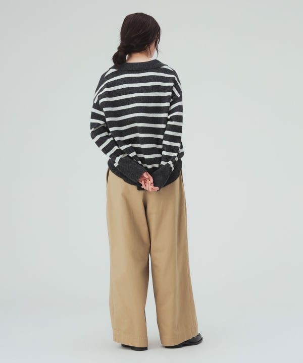 【10%OFFクーポン対象】スキッパー襟 ニット プルオーバー
