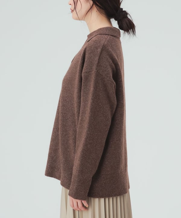 【10%OFFクーポン対象】スキッパー襟 ニット プルオーバー