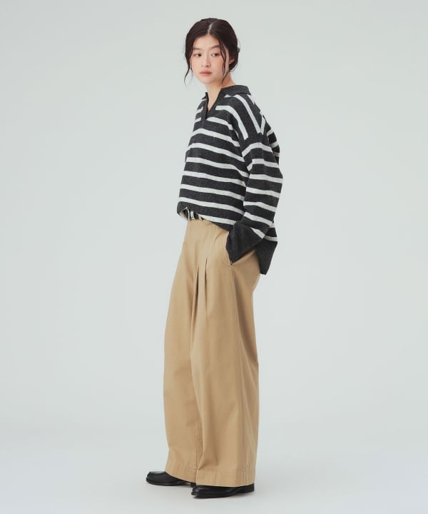 【10%OFFクーポン対象】スキッパー襟 ニット プルオーバー
