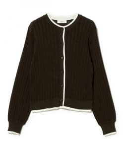 【10%OFFクーポン対象】配色 シアー ニット カーディガン