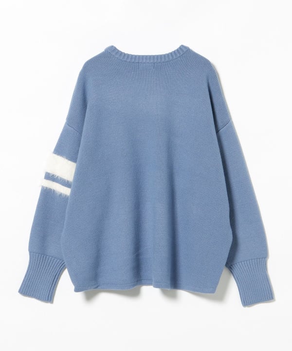 シャギー ロゴ ニット プルオーバー