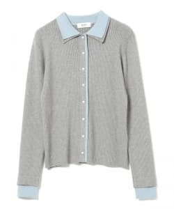 【10%OFFクーポン対象】ダブルカラー 配色 ニット カーディガン