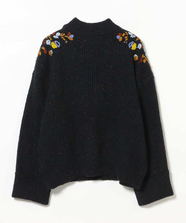 ハンド刺繍 ニット プルオーバー