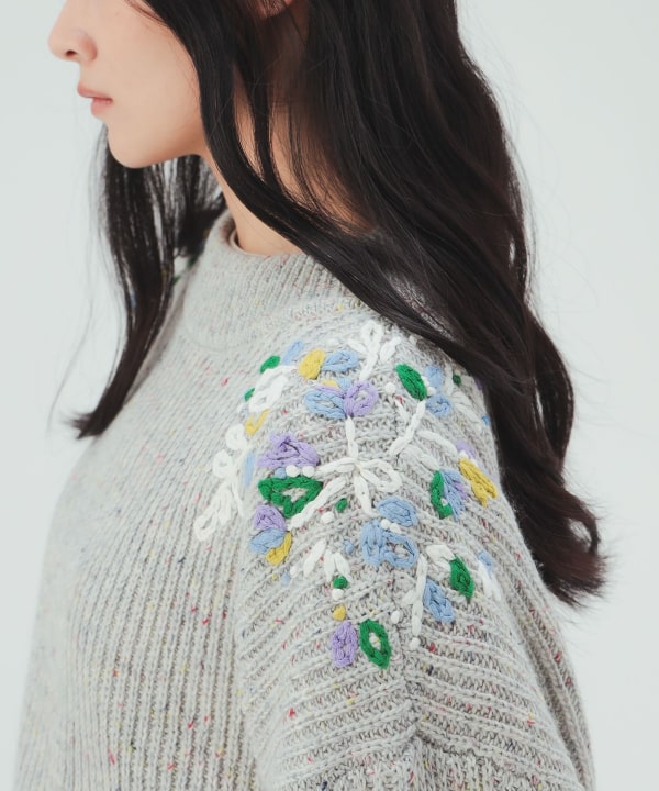 ハンド刺繍 ニット プルオーバー [H：171cm]