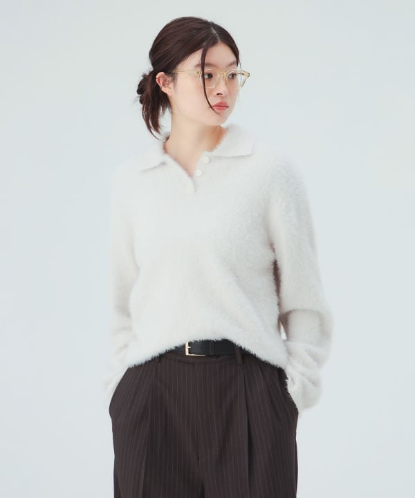 シャギー ポロ ニット [H：171cm]