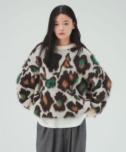 レオパード シャギー ニット