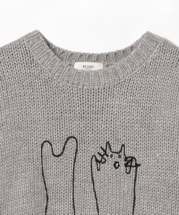 アートネコ 刺繍 ニット プルオーバー