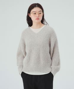 Vネック シャギー プルオーバー