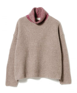 BEAMS HEART / 配色 ハイネックニット