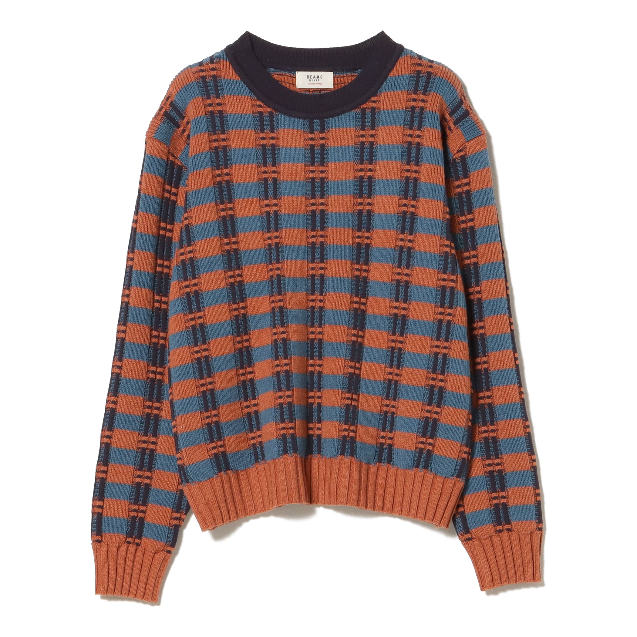 BEAMS HEART（ビームス ハート）フクレ チェック ニット（トップス