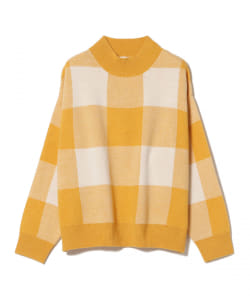 BEAMS HEART / ジャカードチェック ニットプルオーバー