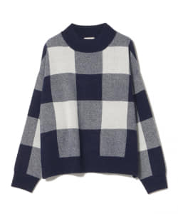 BEAMS HEART / ジャカードチェック ニットプルオーバー