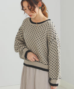 BEAMS HEART / ドット ジャカード ニット