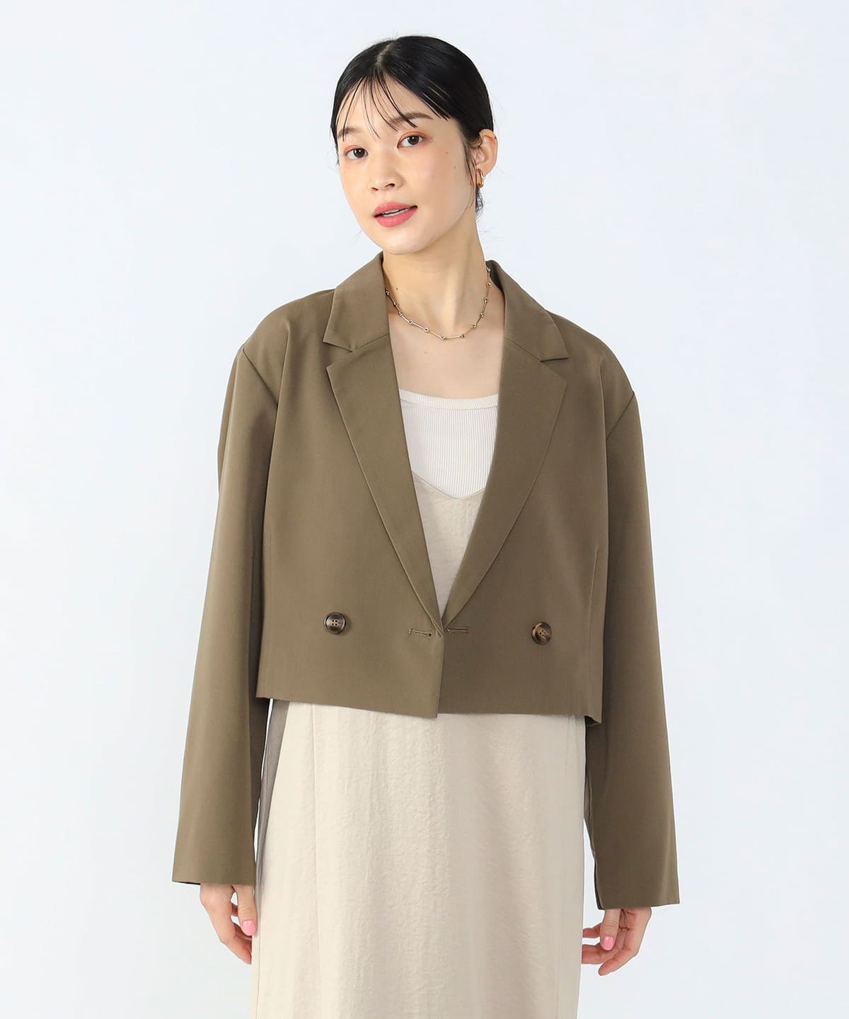 【7/3再値下げ】クロップドジャケット(セットアップ対応) ジャケット WOMEN KHAKI ONE SIZE 【7/3再値下げ】クロップドジャケット(セットアップ対応) ジャケット WOMEN KHAKI ONE SIZE