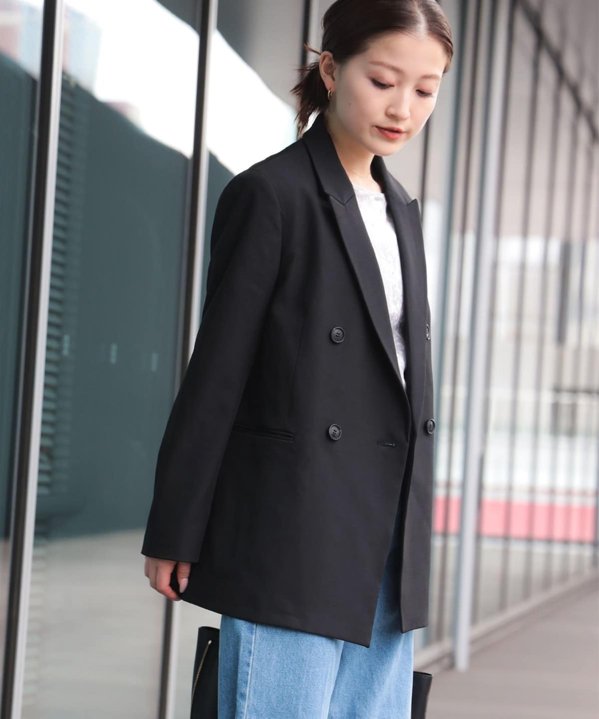 オーバー ダブルジャケット ジャケット WOMEN BLACK ONE SIZE オーバー ダブルジャケット ジャケット WOMEN BLACK ONE SIZE